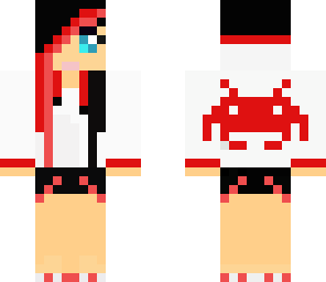 space invader girl red