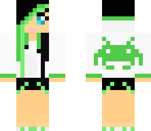 space invader girl green