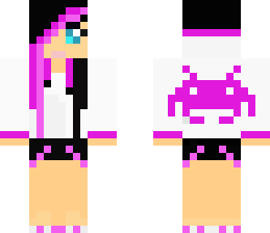 space invader girl pink