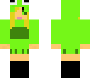 cute girl  in frog hoodie