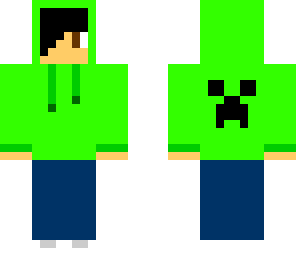 neon green hoodie with creeper