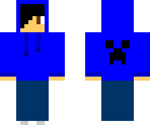 blue hoodie with creeper