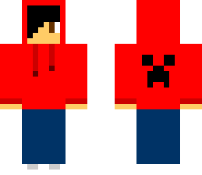red hoodie with creeper