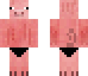 pig in black speedo