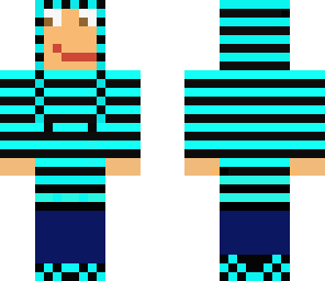 me in cyan striped hoodie