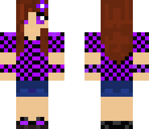 purple checkered girl