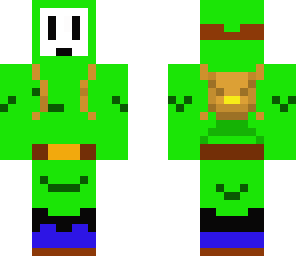 green shy guy with backpack