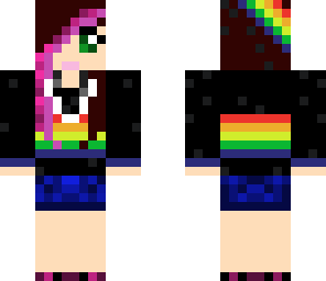 rainbow hoodie girl
