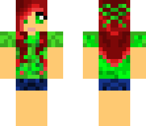 redhead in green