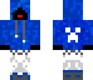 demon guy in a hoodie blue