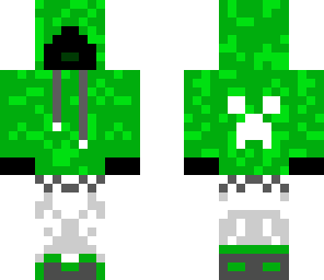 demon guy in a hoodie green