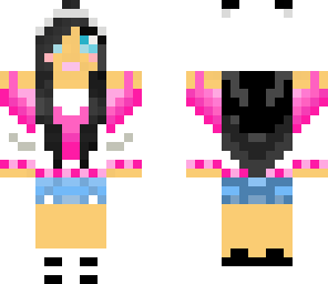 beautiful panda pink emo girl