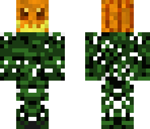 pumpkin head with creeper body