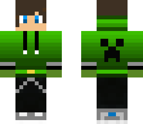 green creeper hoodie with gloves