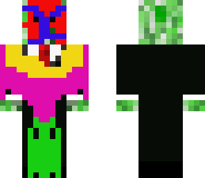 graffitied creeper in a suit
