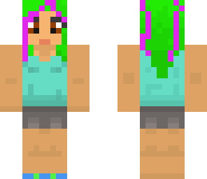 cute green and pink