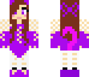 brunett purple cat girl