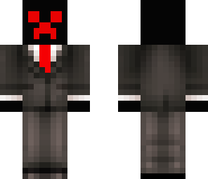 black and red creeper agent | Minecraft Skin