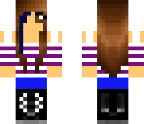 brunette with blue streak