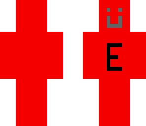 red guy with an e
