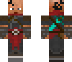 evil tattooed man with sword
