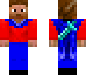 minecraft man with cape and sowrd