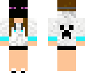 girl with enderman mask