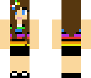 girl with rainbow top