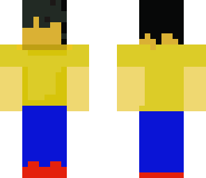 man with a yellow t-shirt
