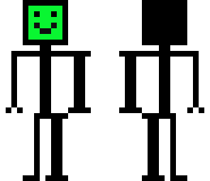 black and green stick man