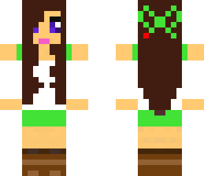 girl - white and green brunette