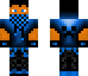 blue cool ninja guy with headphones and hoodie
