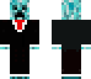light blue creeper in suit fixed over hands