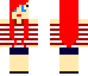 sailor girl in red and white stripes