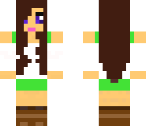 edited-cute girl-white and green-brown hair