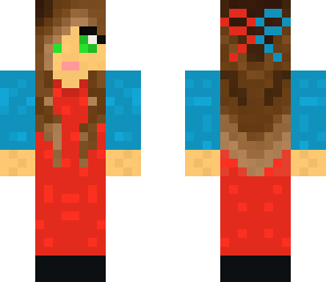 girl in red and blue clothes