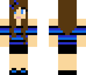 a girl with a blue top