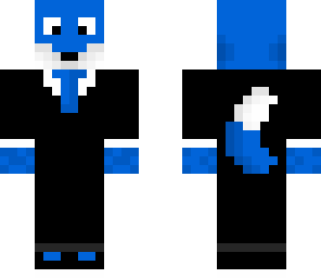 blue fox in a suit