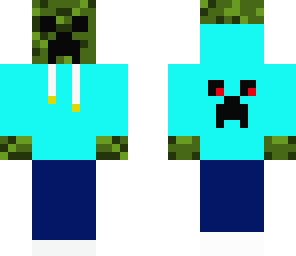 creeper in cyan hoodie with skinny jeans