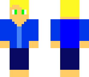 cool blonde teen in a blue jacket