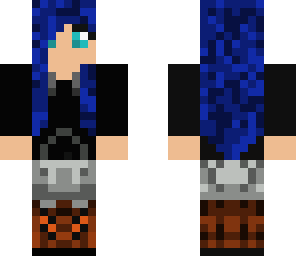 cool blue haired girl