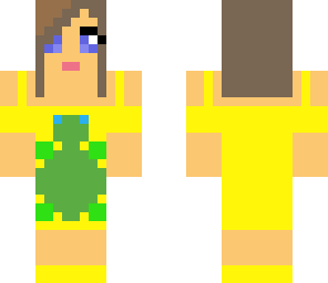 turtle girl yellow dress