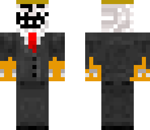 troll in suit with fire arms and angel ring lol