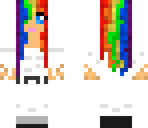 rainbow girl with headphones