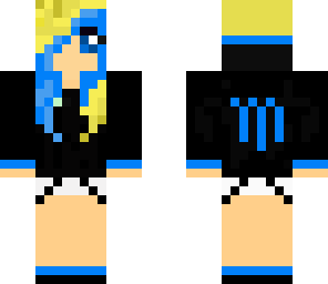 blonde with blue highlights monster