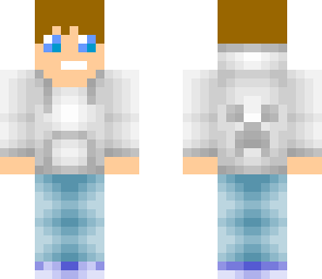 gamer with a white creeper hoddie