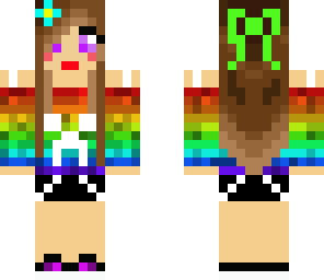 rainbow creeper girl with headphones