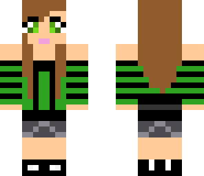 green girl headphone