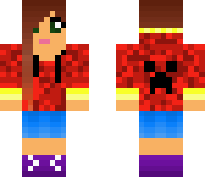 neon headphone creeper hoodie girl