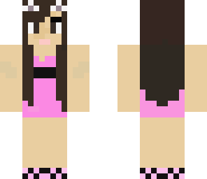 cute girk with fox ears and pink dress